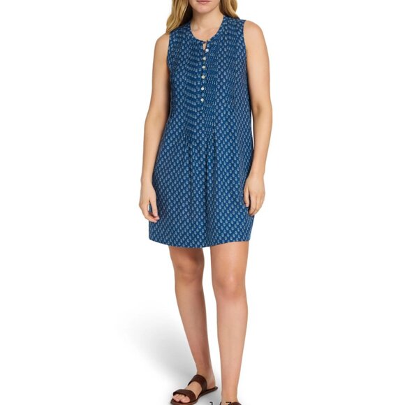 Faherty Dresses & Skirts - Faherty Womens Isha Basketweave Linen Dress Gobi Floral Size XS Comfy Summer